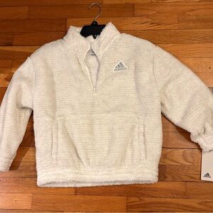 NWT - Adidas Fuzzy, Cozy Pullover with Silver - sz 14